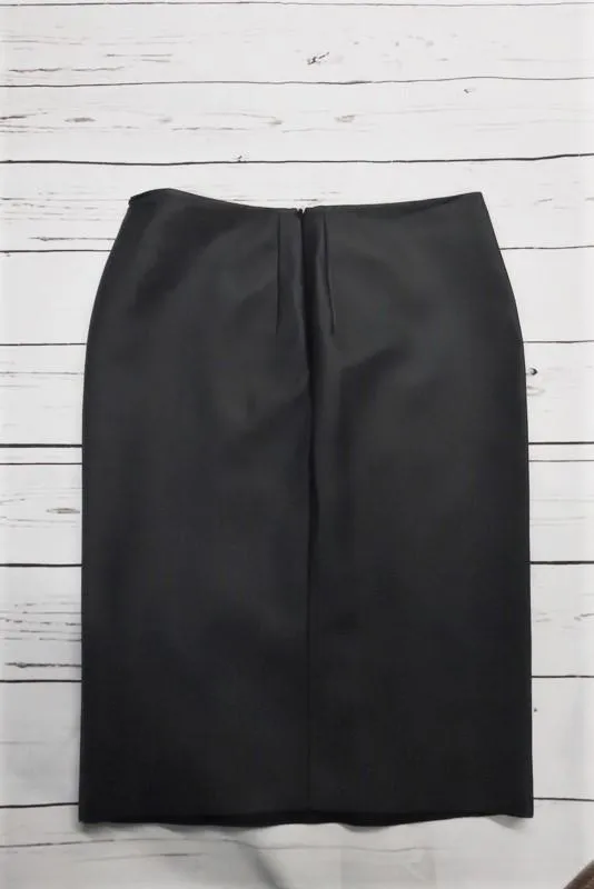 Cedric Charlier Vegan Leather Pencil Skirt Black Size US 4 NEW