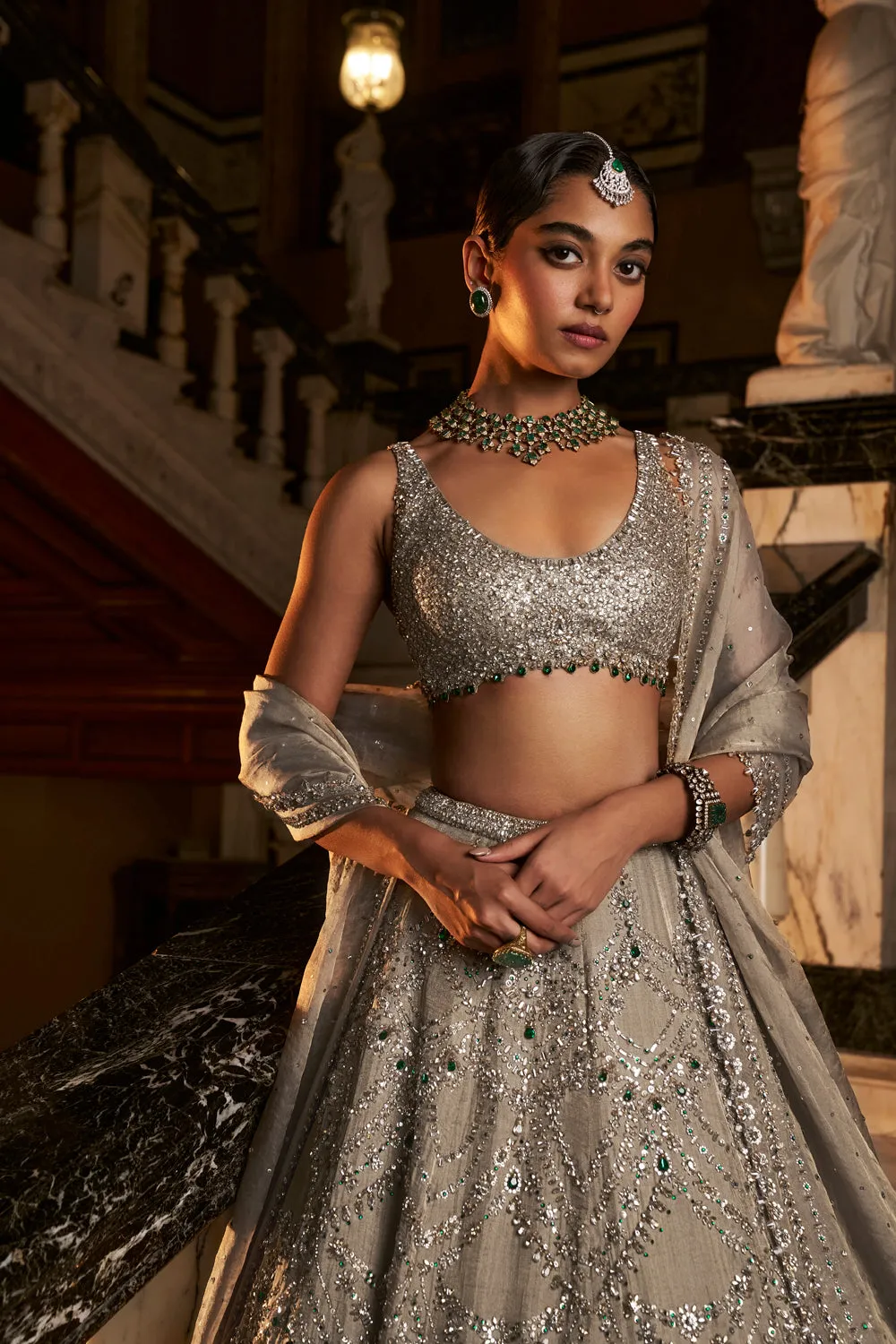 Champagne Chandelier Lehenga Set