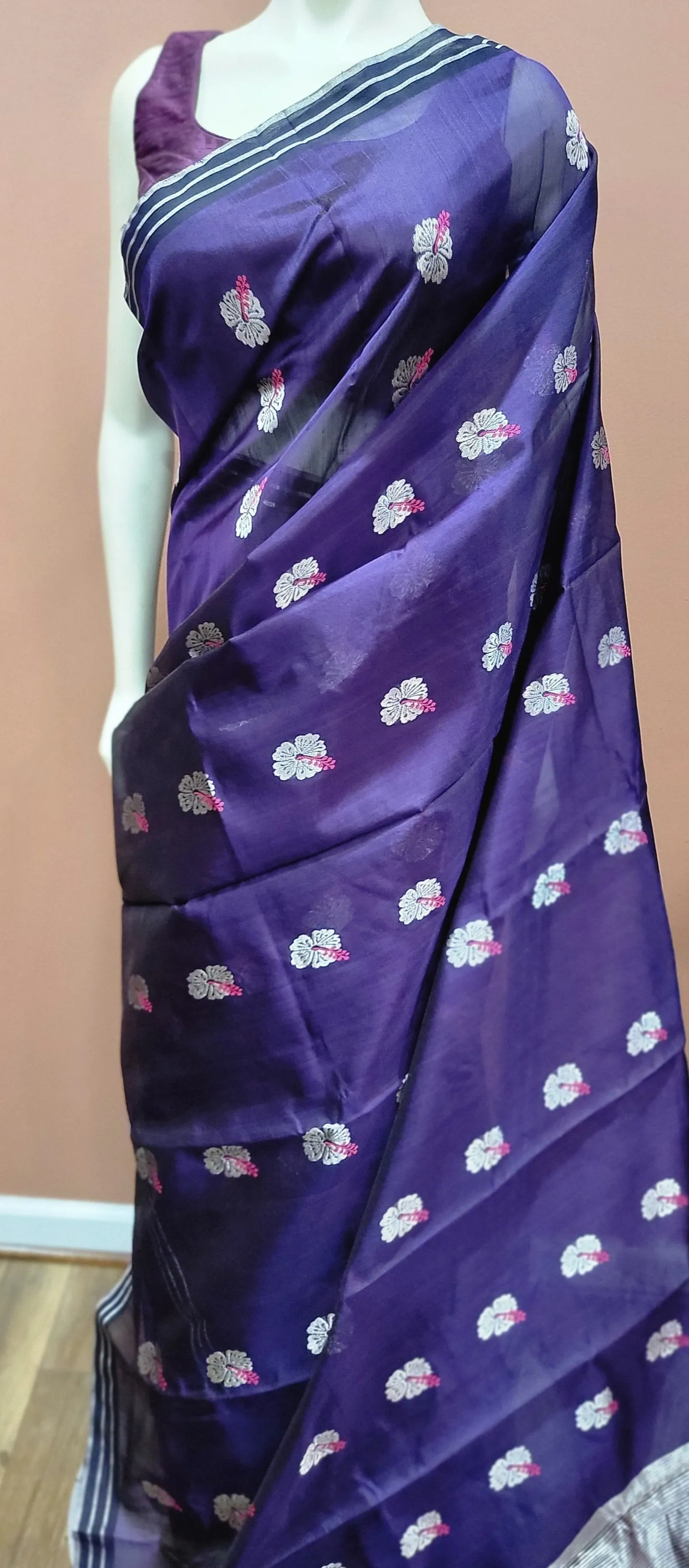 Chanderi Silk Saree w/ Blouse