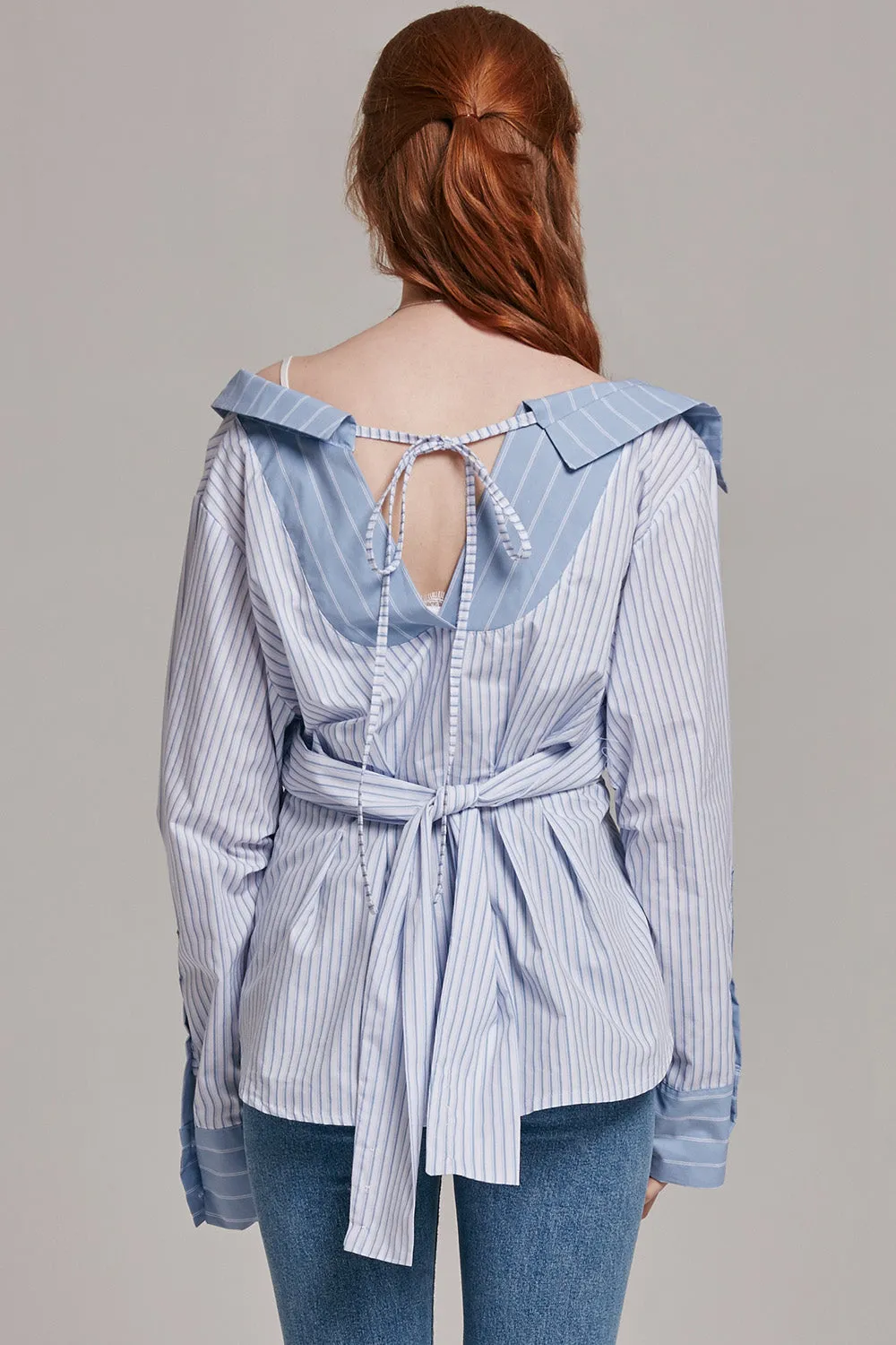 Charlie Tie Waist Button-Up Blouse