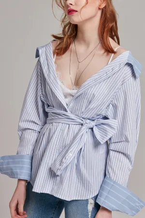 Charlie Tie Waist Button-Up Blouse