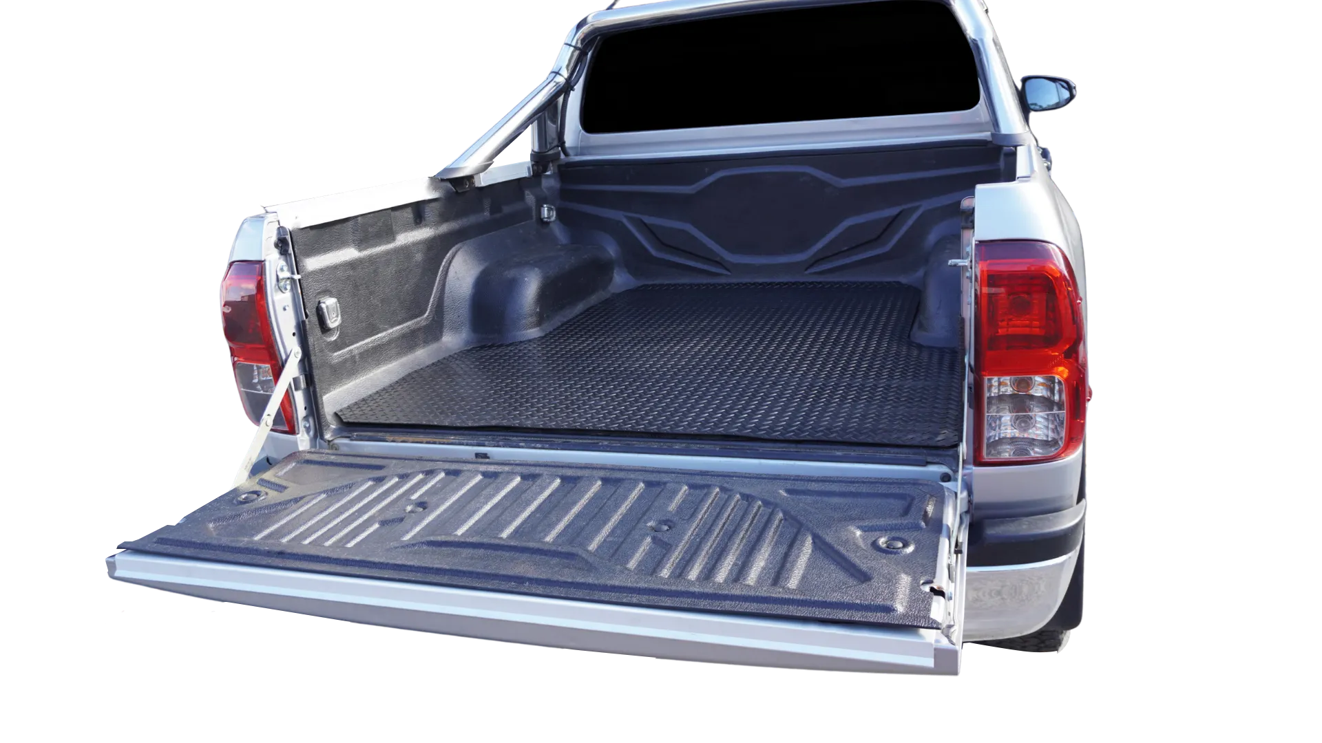 Checker Plate Rubber Ute Mat To Fit Ford Next Gen Ranger WildTrak Dual Cab Fitted with Factory WildTrak Plastic Tub Liner (July 2022 to Current)