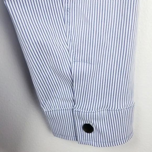 Chico's Blazer Striped Jacket Blue &amp; White NWT, size 3