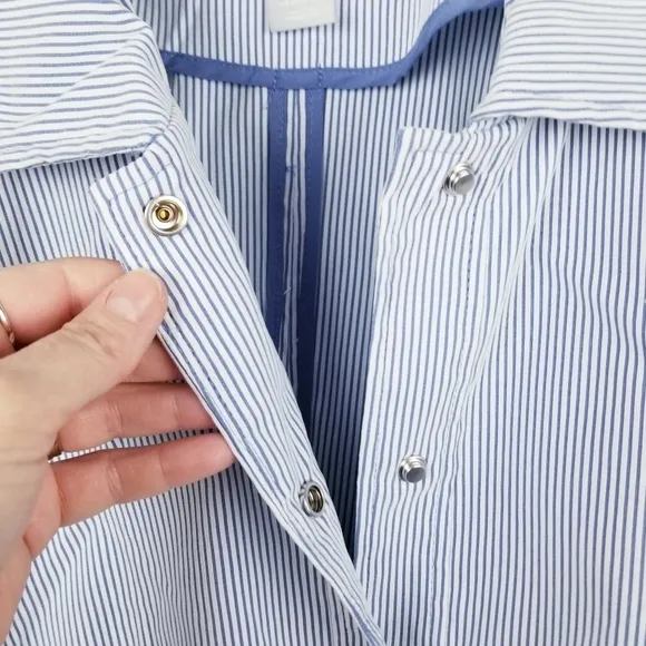 Chico's Blazer Striped Jacket Blue &amp; White NWT, size 3