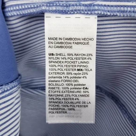 Chico's Blazer Striped Jacket Blue &amp; White NWT, size 3