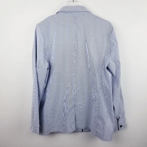 Chico's Blazer Striped Jacket Blue &amp; White NWT, size 3