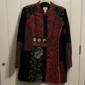 Chico’s embroidered blazer/jacket. Paisley. Floral. Size 2