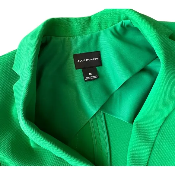 Club Monaco Women Nicola Green Lined  Pockets Blazer Jacket‎  Size 00