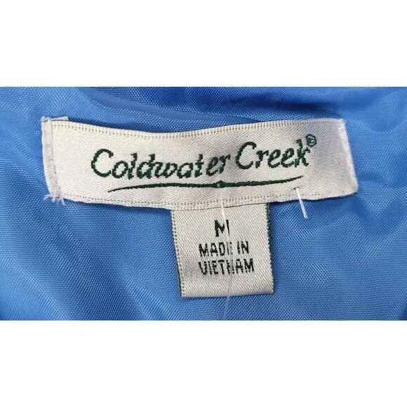 Coldwater Creek Women's Medium Painted Paradise Blue Jacket Blazer Lined NWT NEW