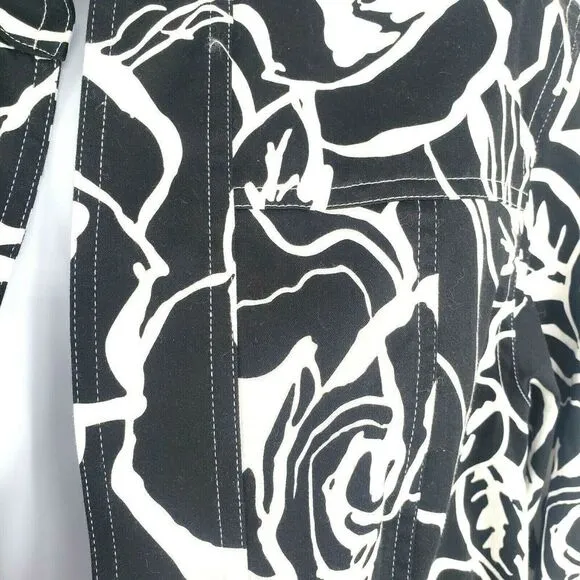 Coldwater Creek Rose Jacket Blazer Black White