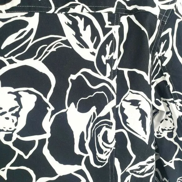 Coldwater Creek Rose Jacket Blazer Black White
