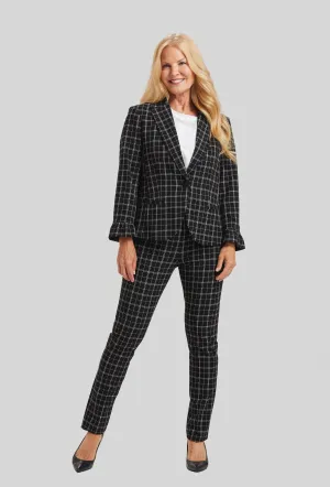 Copenhagen Windowpane Gia Blazer Ruffle Sleeve- FINAL SALE