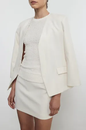 Crepe Sartorial Jacket | Cream