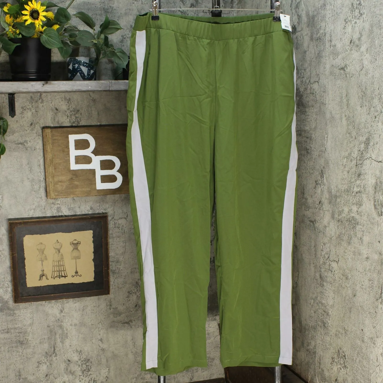 Cuddl Duds Plus Size Stretch Woven Lounge Pants with Tuxedo Stripe Detail