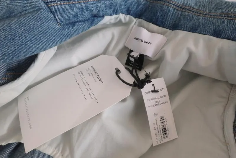 Current/Elliott The Highball Denim Blazer Fairwater Size 0 Jean Jacket NEW