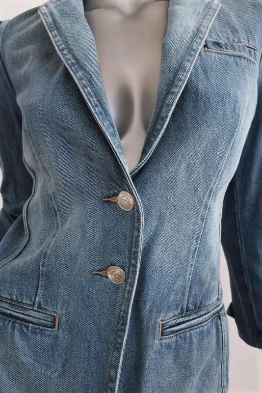 Current/Elliott The Highball Denim Blazer Fairwater Size 0 Jean Jacket NEW
