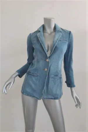 Current/Elliott The Highball Denim Blazer Fairwater Size 0 Jean Jacket NEW