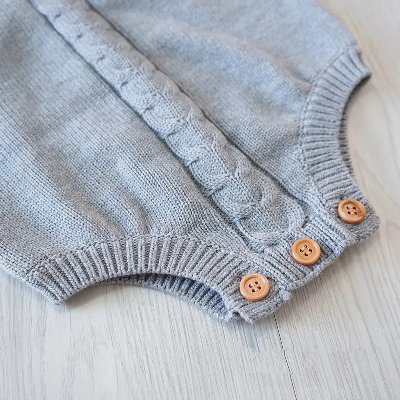 Cute As A Button Knitted Romper