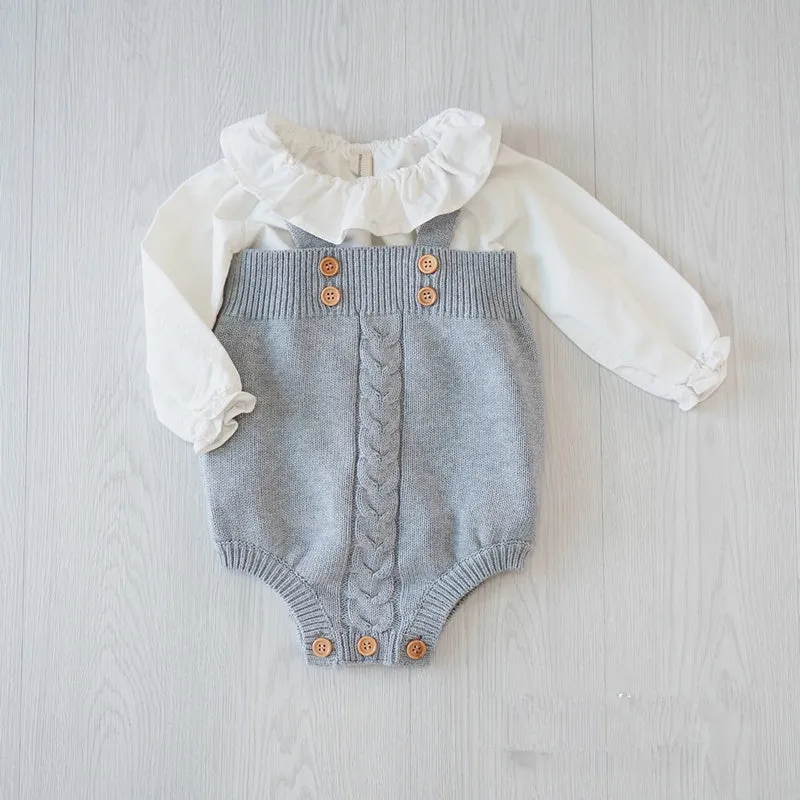 Cute As A Button Knitted Romper