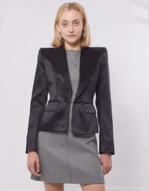 D&G Black Satin Blazer Jacket - 40