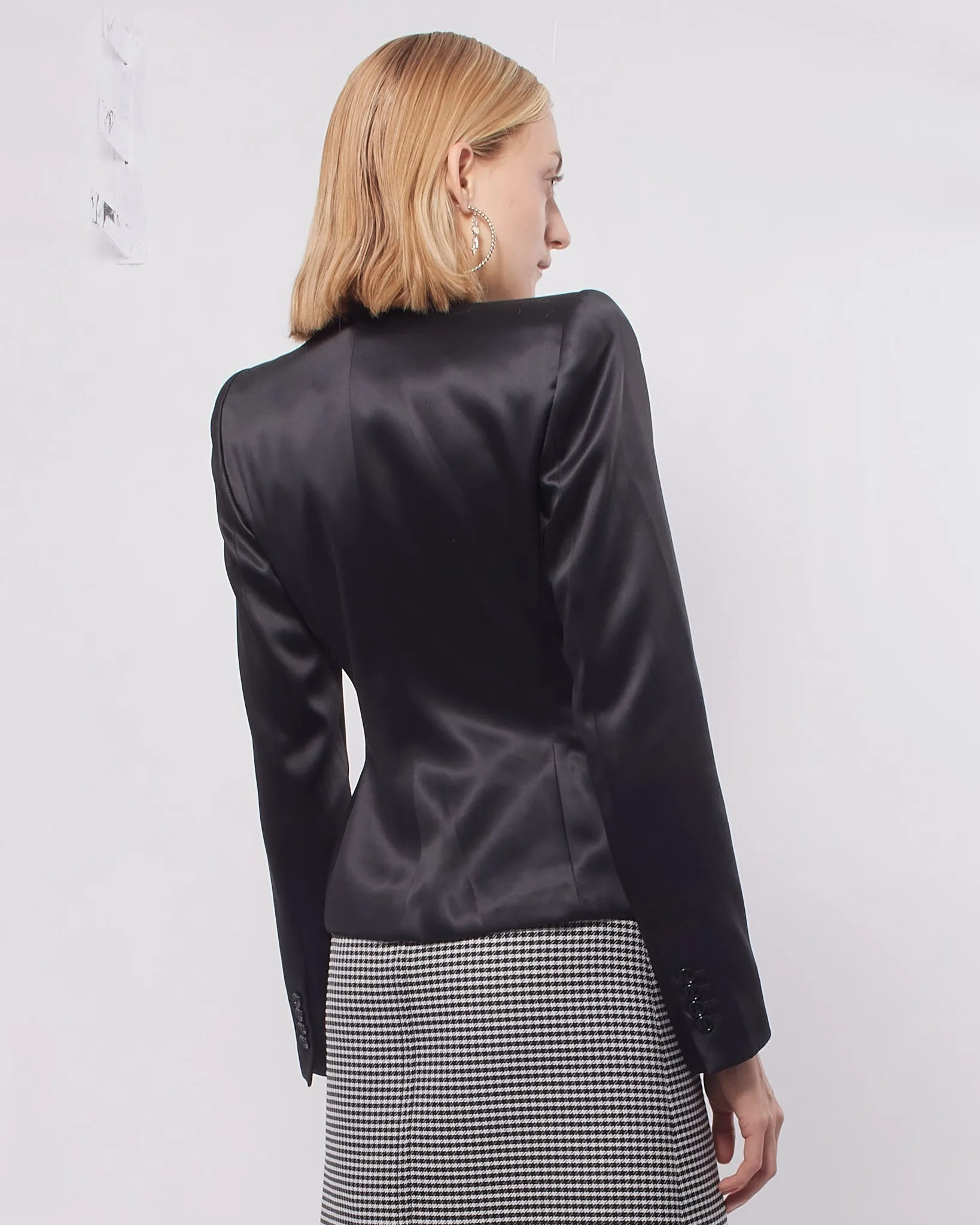 D&G Black Satin Blazer Jacket - 40