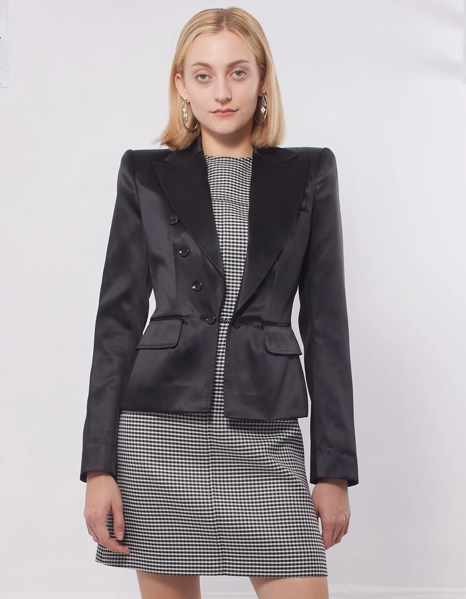 D&G Black Satin Blazer Jacket - 40