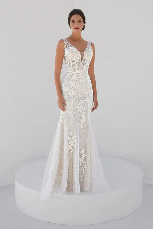 Demetrios Size 10 SK07 Ivory/Nude Bridal Separates