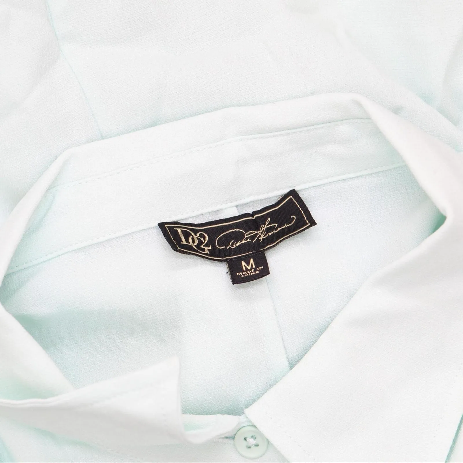 DG2 Womens Drama Button Front Hi-Low Blouse 729011 Mint Green M