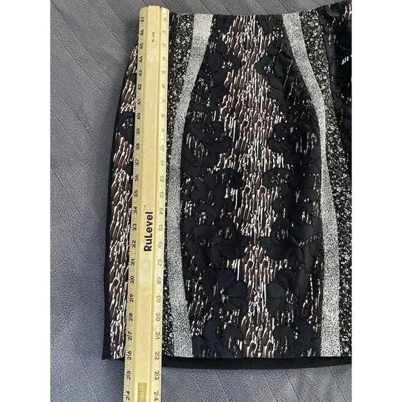 Diane VF NWOT Erica Lined Lace Ctn Polymide Sz 6 Blk Bwn Wht A-Line Skirt