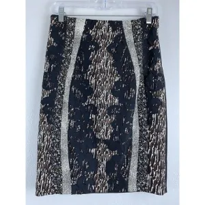 Diane VF NWOT Erica Lined Lace Ctn Polymide Sz 6 Blk Bwn Wht A-Line Skirt