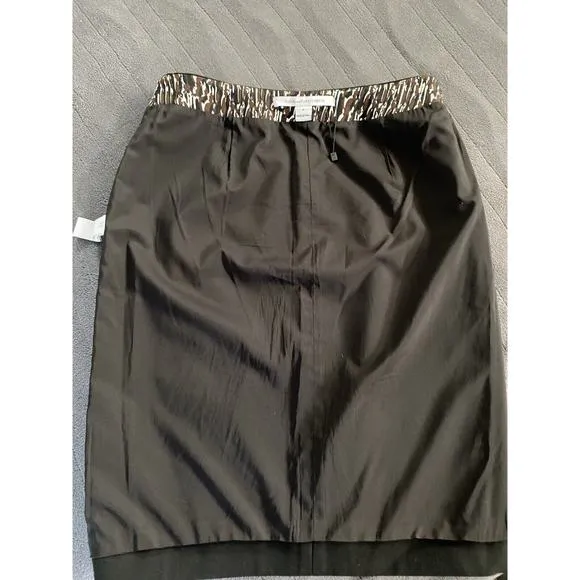 Diane VF NWOT Erica Lined Lace Ctn Polymide Sz 6 Blk Bwn Wht A-Line Skirt