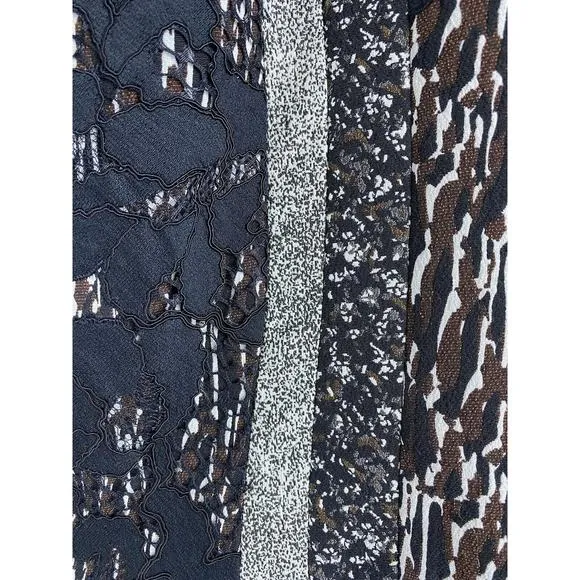 Diane VF NWOT Erica Lined Lace Ctn Polymide Sz 6 Blk Bwn Wht A-Line Skirt