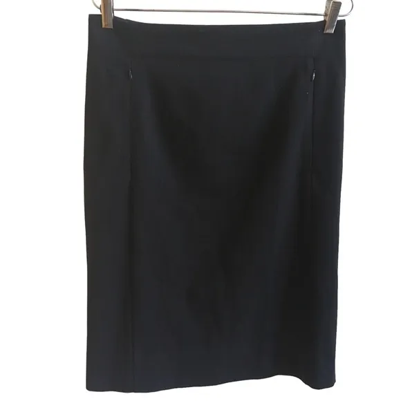 Diane Von Furstenberg Black Ponte Pencil Skirt with Pockets Misses size 12
