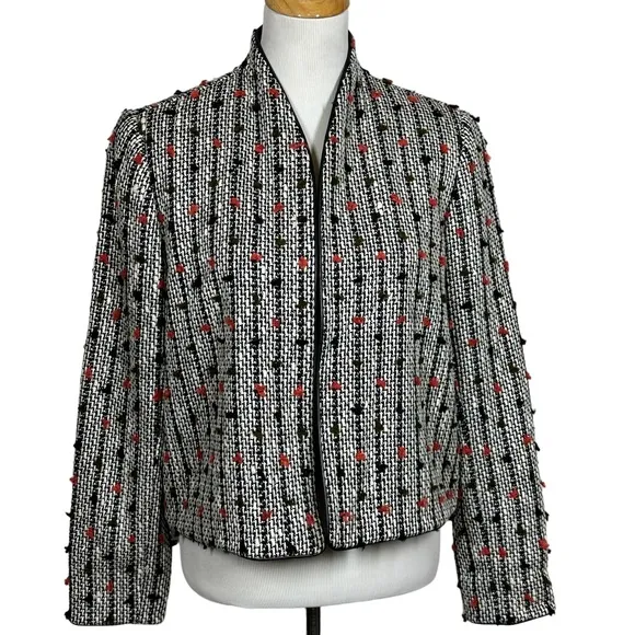 Doncaster Open Blazer Jacket Silk Textured Size 6