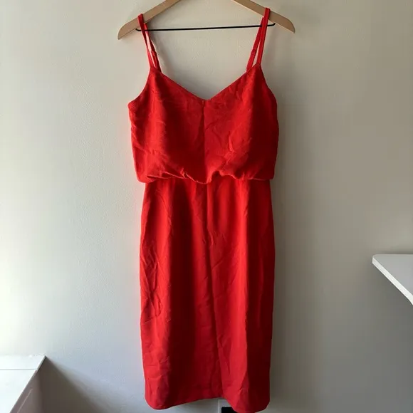 Dress the Population Alondra Blouson Sheath Dress Sz M NWT
