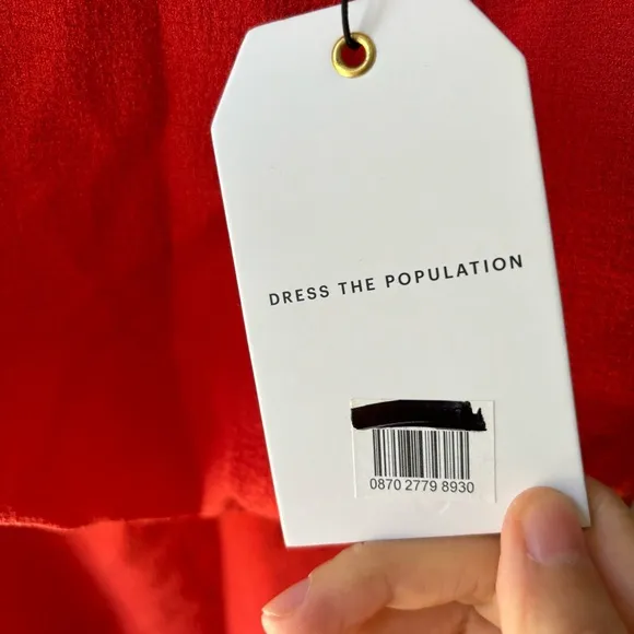 Dress the Population Alondra Blouson Sheath Dress Sz M NWT