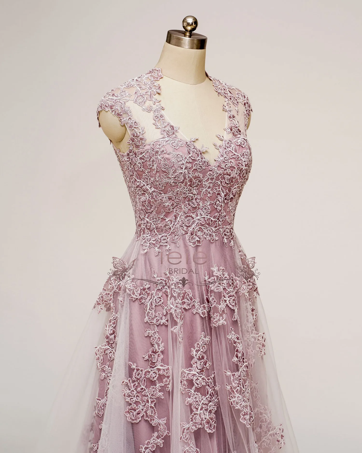 Dusty Pink Lace Wedding Dress KORYNNE