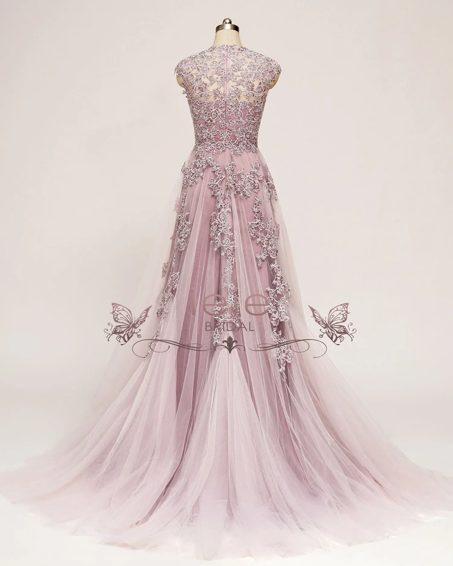 Dusty Pink Lace Wedding Dress KORYNNE
