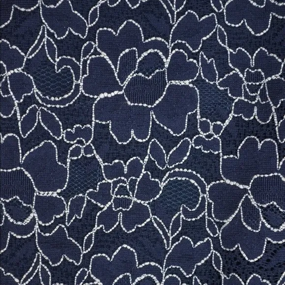 DVF Diane Von Furstenberg Lace Pencil Skirt, Color Navy Blue/ White, Siam 6