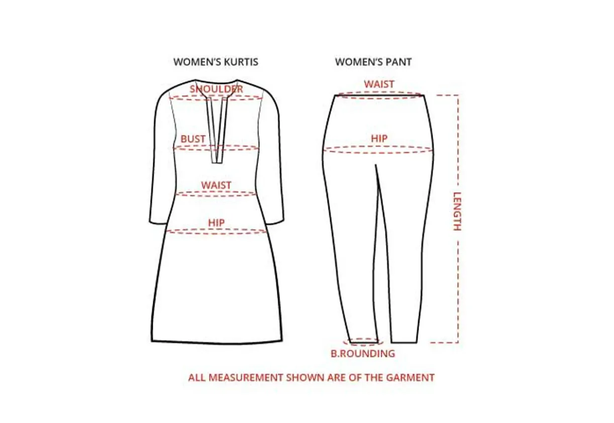 Dyed Plain Straight Cut Kurti With Digital Print Sleeves and Pant (Set).