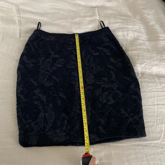 Eileen Fisher Black Floral Knit Pencil Skirt