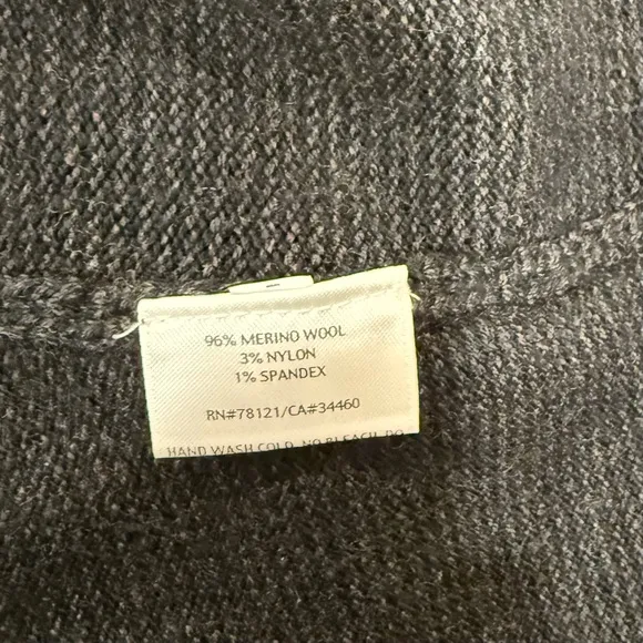 Eileen Fisher Charcoal Gray Knit‎ Wool Knee Length Skirt, Size M