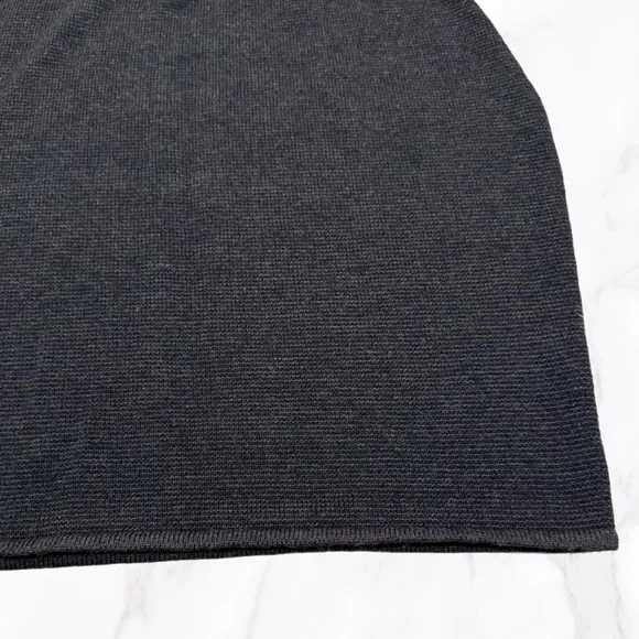 Eileen Fisher Charcoal Gray Knit‎ Wool Knee Length Skirt, Size M