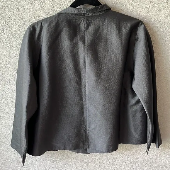EILEEN FISHER Textured 100% Silk Blazer Jacket MP