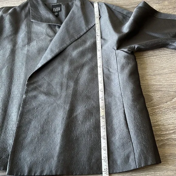 EILEEN FISHER Textured 100% Silk Blazer Jacket MP