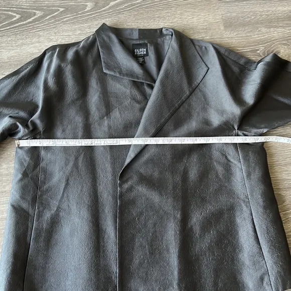 EILEEN FISHER Textured 100% Silk Blazer Jacket MP