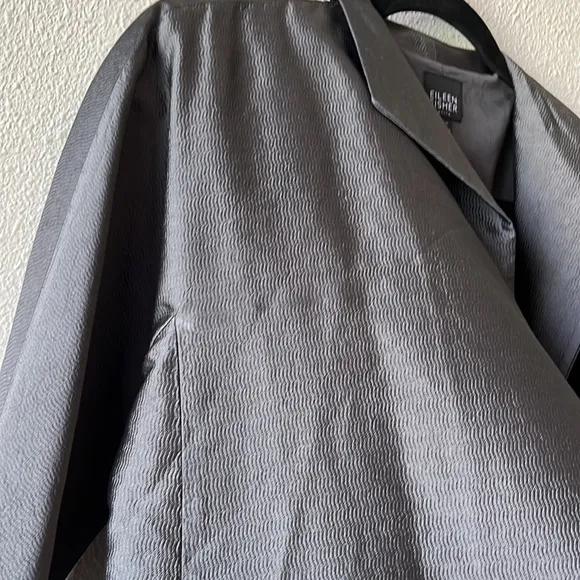 EILEEN FISHER Textured 100% Silk Blazer Jacket MP