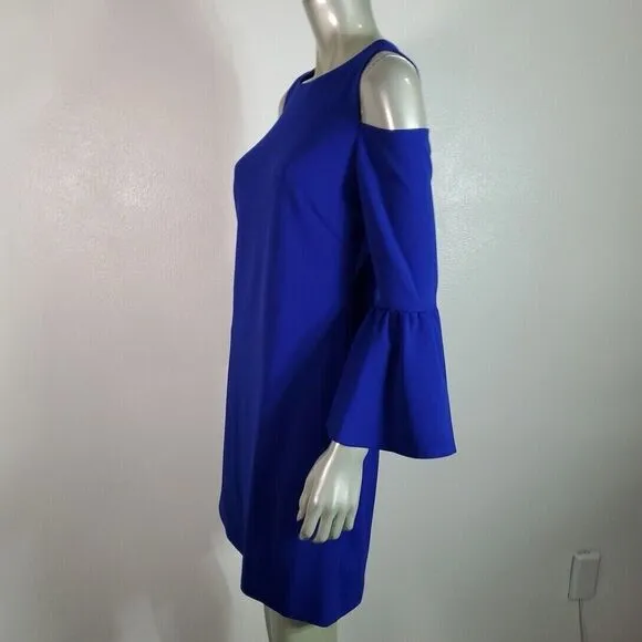Eliza J Cold Shoulder Royal Blue Knee Length Women’s Dress Size 8