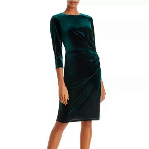 Eliza J Green Velvet Sheath Dress Size 6