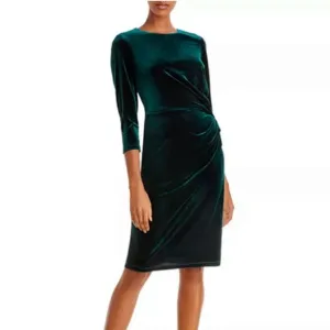 Eliza J Green Velvet Sheath Dress Size 6